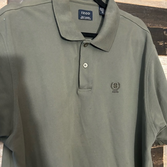 IZOD Men's Cotton Olive Green Polo Short Sleeves Top Size XL - Picture 2 of 5